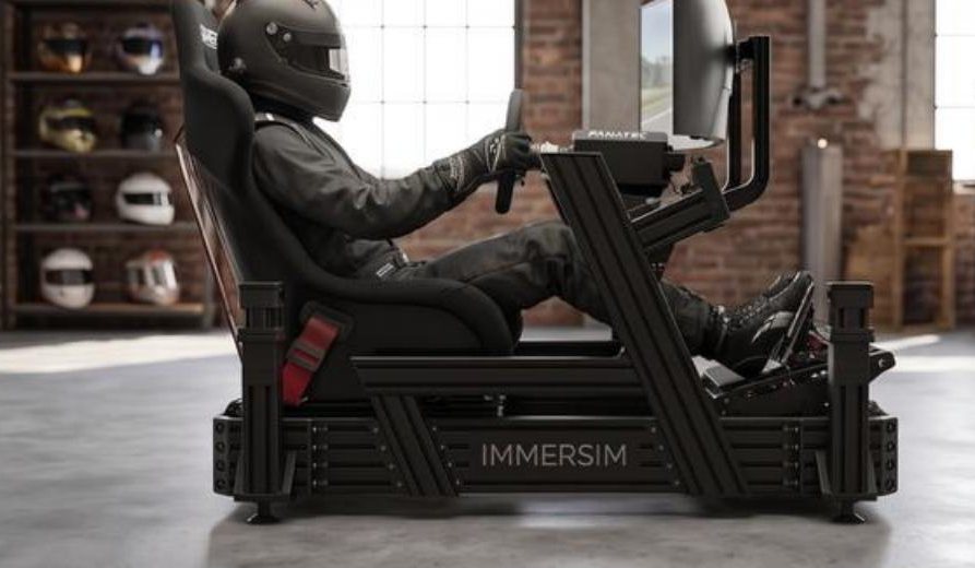 Piloto en posición elevada tipo GT sobre el rig IMMERSIM